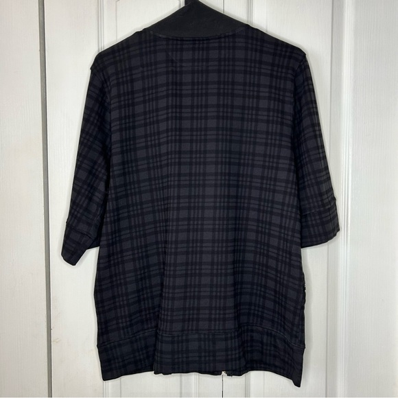 Morbid threads vintage Y2K short sleeve plaid blouse, zipper accent, XXL - Picture 8 of 8
